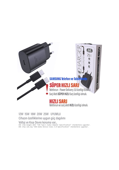 Samsung A33 5g - A34 5g - A35 5g Uyumlu Şarj Aleti 25w Hızlı Ve 5a Şarj Kablosu
