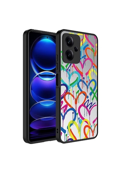 Xiaomi Redmi Note 12 5g Kılıf Aynalı Desenli Kamera Korumalı Parlak Zore Mirror Kapak Kalp