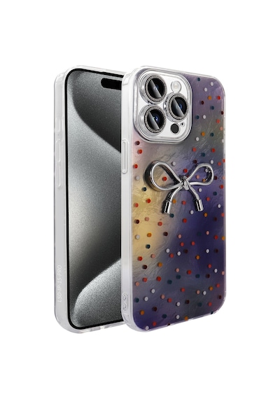 Apple Uyumlu iPhone 15 Pro Max Kılıf Kamera Korumalı Figürlü Zore Ponti Silikon Kapak - Lila Lila