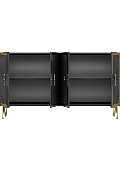 Ka1207ag Tuna Konsol Ve Tv Sehpası Antrasit-gold 120cm