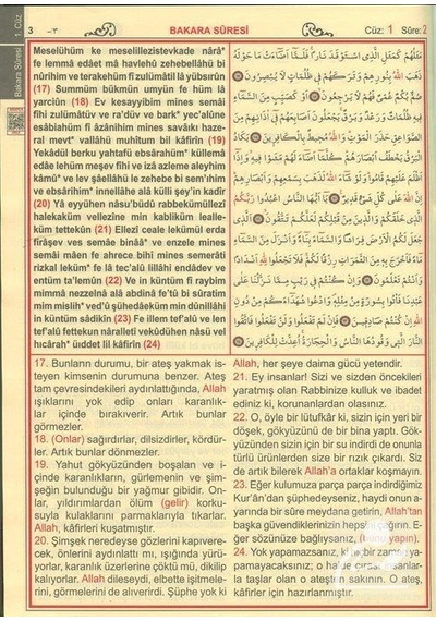 Kur'An-I Kerim Ve Türkçe Okunuşlu Üçlü Meal (Rahle Boy. Kod: H... N11.1505