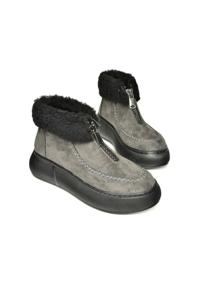 Fox Shoes T811231102 Gri Süet Kadın Bot Gri-süet Gri