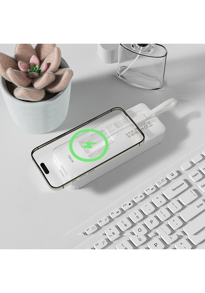 Wiwu Wi-p023 Elite Serisi Dijital Led Göstergeli Akıllı Saat Kablosuz Powerbank 20000mah 145w Gümüş Gümüş