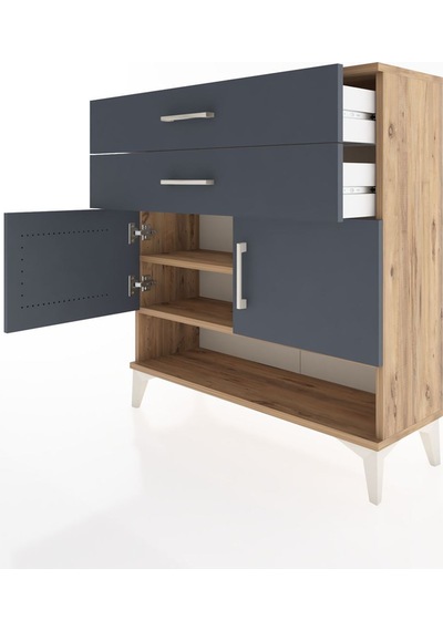 Arges Şifonyer 2 Raflı 2 Çekmeceli 2 Kapaklı 88x30x96 Çam-antrasit Atlas Çam Arges Şifonyer 2 Raflı 2 Çekmeceli 2 Kapaklı 88x30x96 Çam-antrasit Atlas Çam