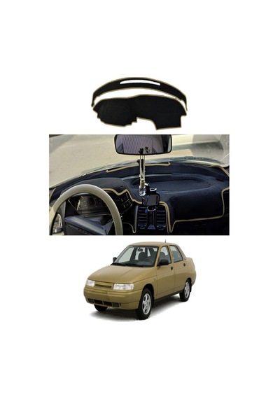 Lada - 110 Vega 1995-2007 Uyumlu Torpido Koruma Kılıfı - Taba Şeritli