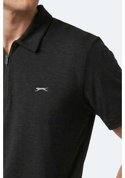 Slazenger Khan Erkek Polo Yaka Siyah Tişört