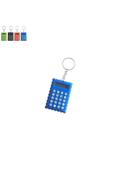 Bisküvi Şekilli Mini 8 Haneli Hesap Makinesi Anahtarlık 1 Adet Ebat: 5,5 Cm X 3,7 Cm Mavi