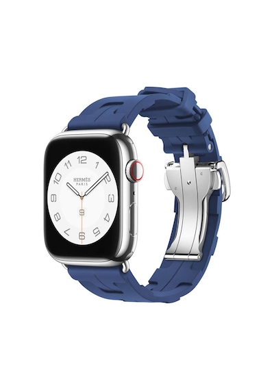 Apple Uyumlu  Watch 44mm Spor Görünümlü Krd-94 Silikon Kordon-beyaz