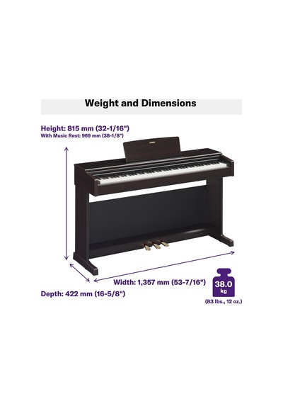 Yamaha Arıus Ydp-145 Dijital Piyano, Rosewood Yeni Başlayanlar Ve Hobi Oyuncuları İçin Klasik Ve Şık Dijital Piyano