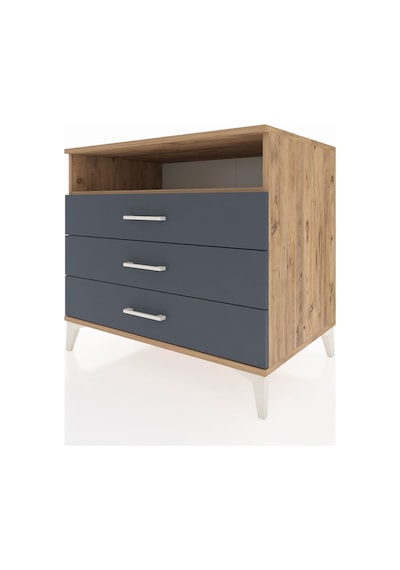 Kronos Şifonyer Tek Raflı 3 Çekmeceli 88x59x80 Çam-antrasit Atlas Çam