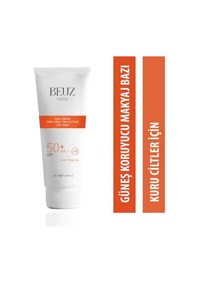 Beuz Sanse Kuru Ciltler için Çok Yüksek Korumalı Güneş Kremi & Makyaj Bazı SPF50+ 50 ML