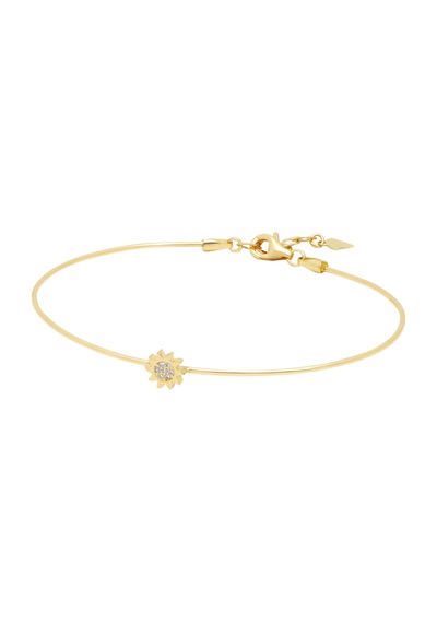 Debora Jewelry 14 Ayar Altın Güneş Detaylı Kelepçe Bileklik