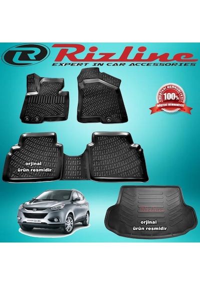 Hyundai Ix35 3D Paspas +Bagaj Havuz Siyah 2010-2015 Arası Rizline N11.13286