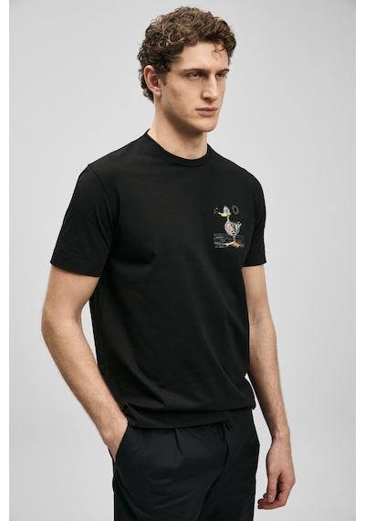 Lufian Finx Erkek T-shirt 111020313 Siyah