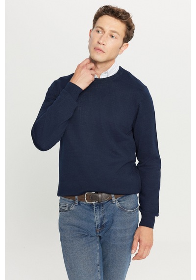 AC&Co / Altınyıldız Classics Erkek Lacı Yünlü Standart Fit Normal Kesim Bisiklet Yaka Triko Basic Kazak Lacı AC&Co / Altınyıldız Classics Erkek Lacı Yünlü Standart Fit Normal Kesim Bisiklet Yaka Triko Basic Kazak Lacı