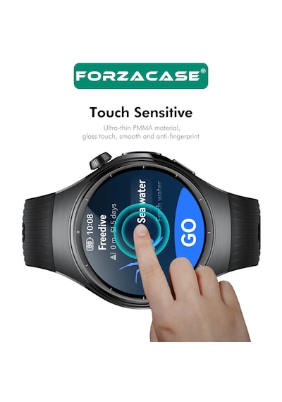 Forzacase Huawei Watch 5 46mm İle Uyumlu Çerçeveli Tam Kaplayan 3d Pet Ekran Koruyucu Film - Fc016
