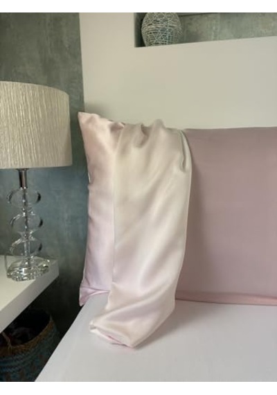 Çift Taraflı 19 Momme İpek/doğal Tencel Yastık Kılıfı Pembe İpek/beyaz Tencel Genel