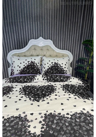 Çarşaflı Çift Kişilik Nevresim Takımı Pamuklu Siyah 200 X 220 Cm - 133654789011 Siyah