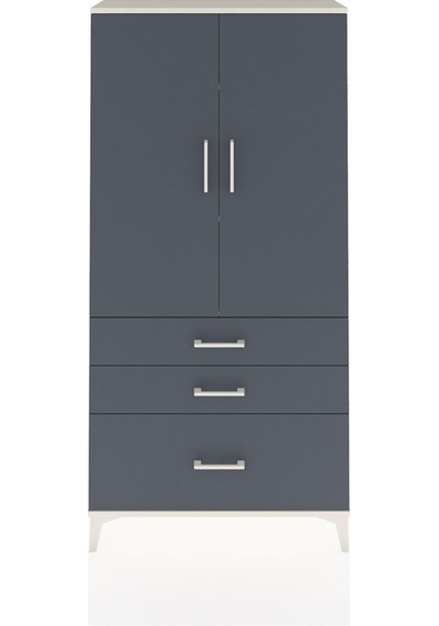 Arges Dolap 3 Raflı 3 Çekmeceli 2 Kapaklı 88x30x182 Aytaşı-antrasit Aytası
