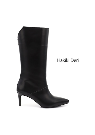 Gönderi(R) Gönderi R Kadın Siyah Platinum Fermuarlı İnce Topuklu Hakiki Deri Çizme Dkzc84335875 Siyah