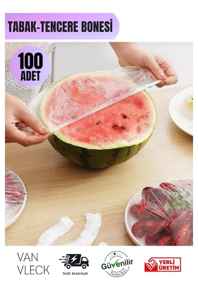 100 Lü Lastikli Gıda Bonesi Tencere & Tabak Bonesi