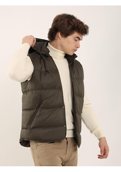 Dufy Kahve Erkek Regular Fit Dik Yaka Yelek Mont - 96758 Kahverengi