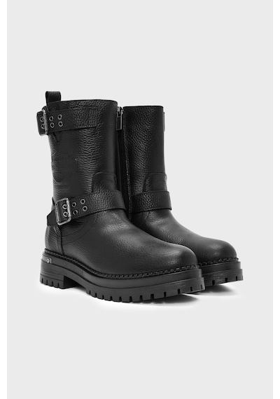 Harley Davidson Uptown Hakiki Deri Bot Kadın Bot 026z100022 Ctn Black Baskılı Deri Siyah