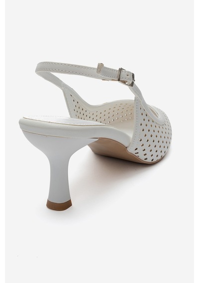 Luvishoes Uvıen Beyaz Cilt Kadın Topuklu Ayakkabı