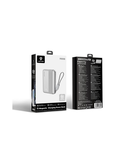 Lenyes Pw1019d Pd 45w Qi2 Teknolojili Type-c Kablolu Wireless Powerbank 25w 10000mah Gümüş