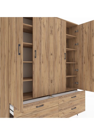 Hyperion Gardrop 10 Raflı 4 Çekmeceli 4 Kapaklı 176x44x221 Çam-çam Çam Hyperion Gardrop 10 Raflı 4 Çekmeceli 4 Kapaklı 176x44x221 Çam-çam Çam