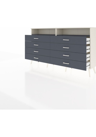 Arges Konsol 2 Raflı 8 Çekmeceli 176x30x99 Aytaşı-antrasit Aytaşı-antrasit