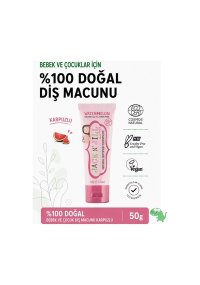 Jack N' Jill Doğal Sertifikalı Karpuz Aromalı Diş Macunu 50 Gr Florürsüz Ve Bpa İçermez