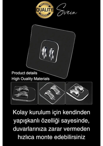20 Ad. Ekstra Güçlü Kendinden Yapışkanlı İz Bırakmaz Suya Dayanıklı Banyo Rafı Tablo Ayna Askı Kanca Çok Renkli