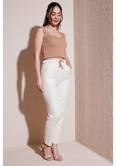 Fashion Friends Kadın Pantolon 24y0250k1 Natural Krem