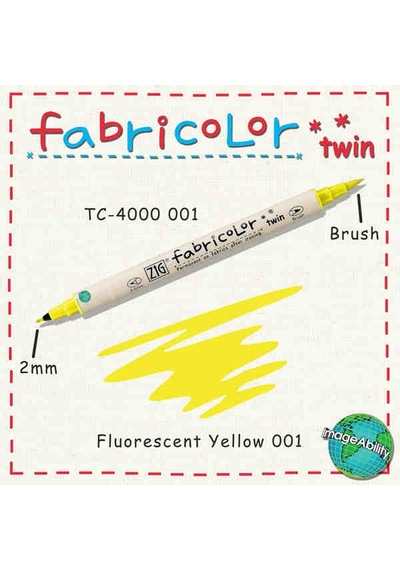 Zig Fabricolor Twin Çift Uçlu Kumaş Boyama Kalemi Floresan Yel
