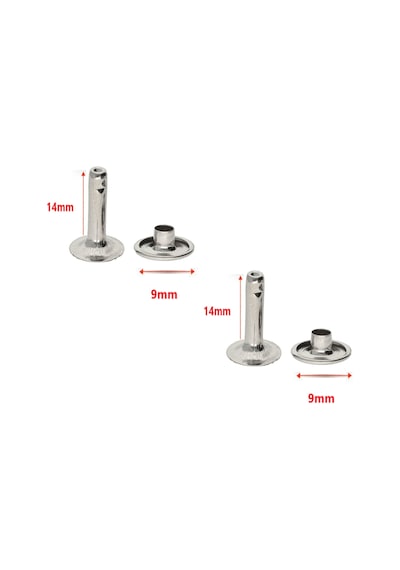 Uzun Rivet, Perçin 9mm Kafa 33,5 14mm Bacak , Nikel 1000 Adet