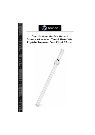 Özel Üretim Mutfak Gereci Sunum Aksesuarı Trend Ürün Yüz Figürlü Tasarım Cam Pipet 20 Cm Çok Renkli