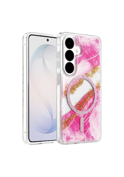 Onegif Samsung Galaxy S26 Lotus Simli Magsafe Kapak - Pembe - Pembe