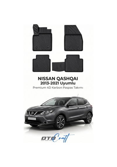 Otocraft Nissan Qashqai 2013-2021 Araca Özel 4d Karbon Oto Paspas Havuzlu Tam Set