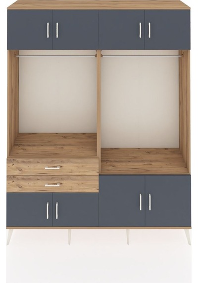 Hyperion Gardrop 7 Raflı 2 Çekmeceli 2 Askılı 176x44x221 Çam-antrasit/çam Antrasit/çam Hyperion Gardrop 7 Raflı 2 Çekmeceli 2 Askılı 176x44x221 Çam-antrasit/çam Antrasit/çam