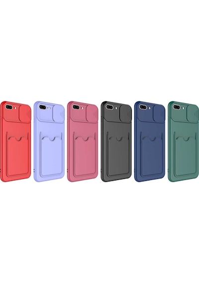 Apple Uyumlu iPhone 8 Plus Kılıf Zore Kartix Kartlık Bölmeli Kılıf