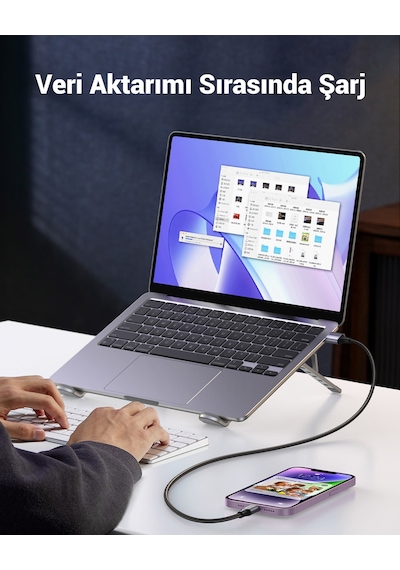 Ugreen Lightning - Usb-a Örgülü Mfi Sertifikalı Apple Uyumlu iPhone  Hızlı Şarj Kablosu, 1 M, Siyah, 60156