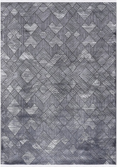 Safir 4035 Gri Uzun Ömürlü Yumuşak Polyester Halı Gri