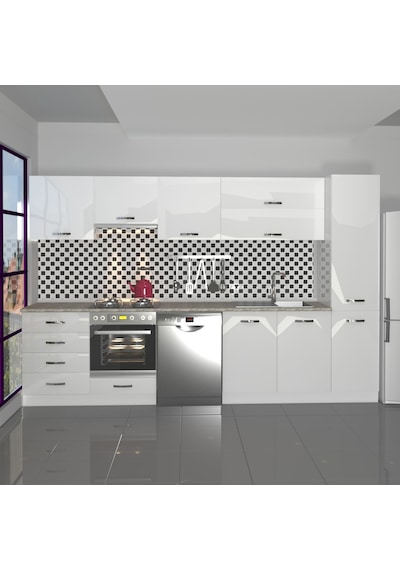 Decoraktiv Elite 325yq Ankastre Fırın Modüllü Mdf Hazır Mutfak Dolabı - Tezgah Dahil - Parlak Beyaz Decoraktiv Elite 325yq Ankastre Fırın Modüllü Mdf Hazır Mutfak Dolabı - Tezgah Dahil - Parlak Beyaz