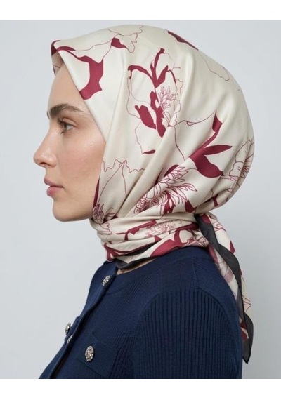 Bushu Noir Twill Eşarp Krem - Bordo