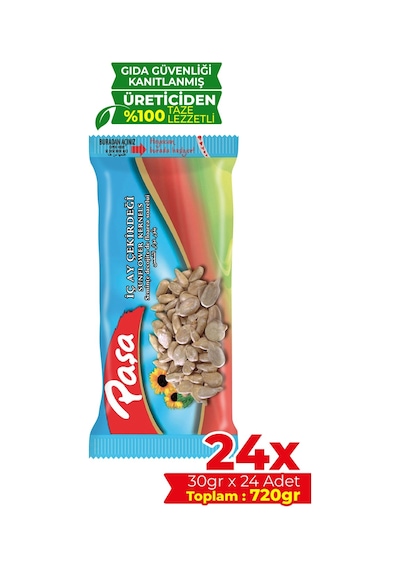 Paşa Kuruyemiş İşlenmiş İç Ay Çekirdeği 24 x 30 G