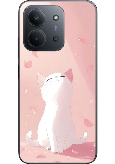 Redmi 15c Uyumlu Minnoş Kedi Baskılı Silikon Kılıf Renkli