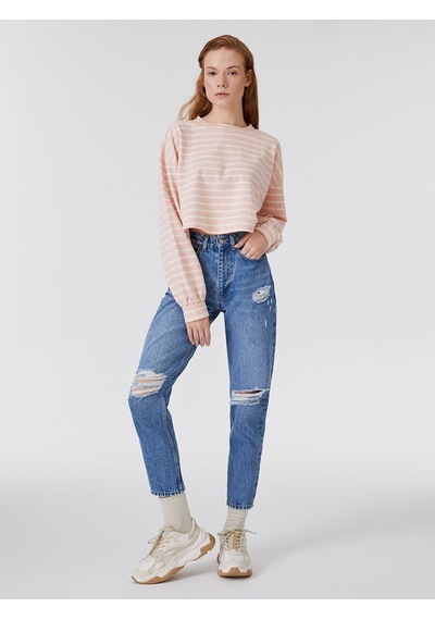 LOFT Mom Regular Fit Kadın Pantolon Lf2031252 Q1.v1 Denim