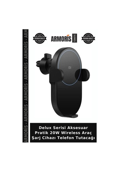 Delux Serisi Aksesuar Pratik 20w Wireless Araç Şarj Cihazı Telefon Tutacağı