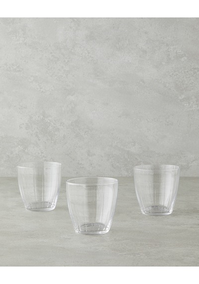 English Home Flair Cam 3'lü Bardak 365 Ml Şeffaf Şeffaf